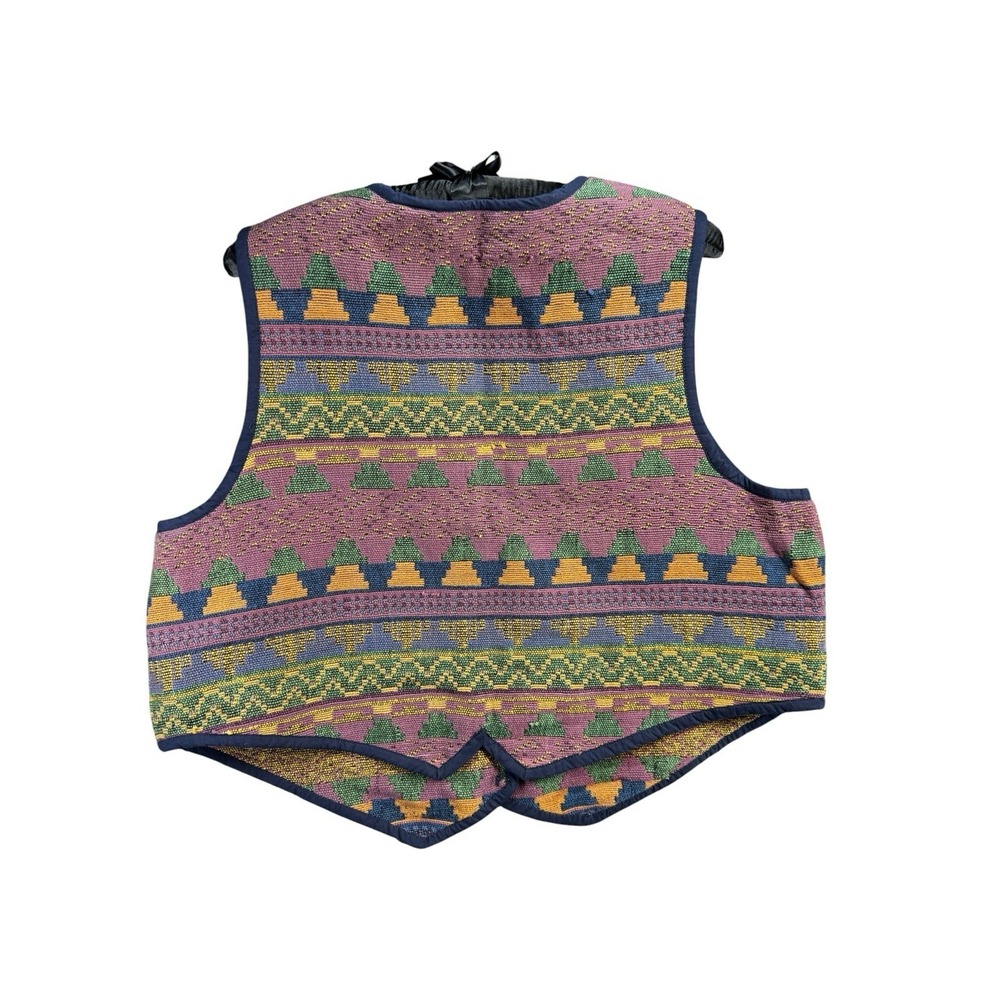 New Identity Southwestern Tapestry Vest 1X Boho Aztec Cotton Cottagecore - Picture 3 of 7